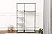 JEROAL Portable Wardrobe Closet Clothes Storage Organizer with Multi-tier Shelves and Dustproof Non-Woven Fabric Cover, 41.73x17.72x65.35 in(WxDxH) (Black)