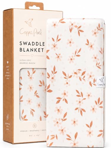 Image of Copper Pearl Swaddle Blankets for Newborns | Soft Stretchy Receiving Blankets for Boys and Girls | Large 46 x 46 Inch Baby Blankets | Lightweight and Breathable Swaddles | Rue