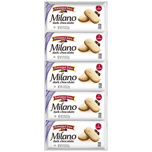 Image of Pepperidge Farm Milano Dark Chocolate Cookies, 7.5 oz. Multi-pack Tray, 0.75 Ounce (Pack of 10)