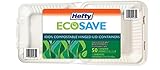 Hefty ECOSAVE 1 Compartment Hinged Lid Containers, 9 x 9 Inch, 50 Count (Pack of 2), 100 Total