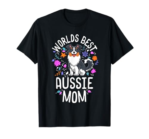 Australian Shepherd Gifts World's Best Aussie Mom Dog Mama Camiseta