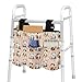 LedBack Basket for Walkers for Seniors Detachable Walker Accessories Daisy Cat Pattern Durable Organizer Pouch Large Capacity Storage Bags with Fixed Ropes