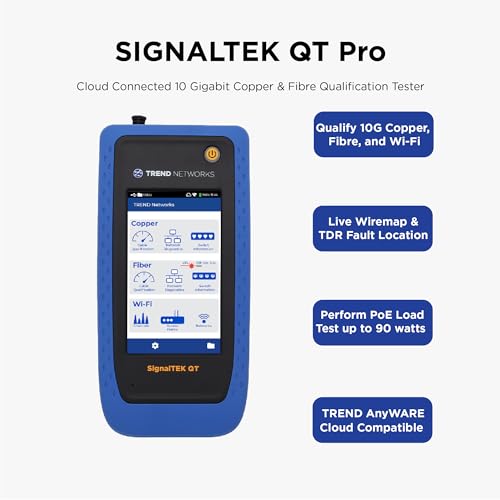 Image of TREND Networks | SignalTEK QT Pro | All-in-One 10G Copper, Fiber & Wi-Fi Qualification Tester | Advanced Wi-Fi Diagnostics | PoE Load Testing & Network Diagnostics | R166001