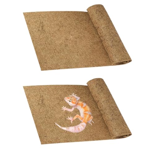 PINVNBY 2 Pcs Reptile Carpet Coconut Fiber Mat,Lizard Terrarium Substrate Liner Gecko Tank Flooring Bearded Dragon Tank Accessories Bedding for Snakes Chameleons Tortoises