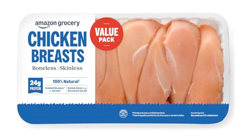 Image of Amazon Grocery, Chicken Breast Fillets Value Pack, Boneless Skinless, 100% Natural, Weight Varies