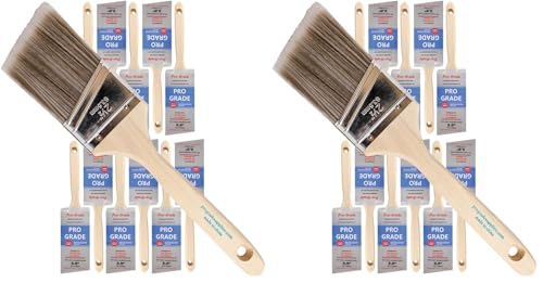 Image of Pro Grade - Paint Brushes - 12Ea 2.5 inch Angle Brushes (Pack of 2)
