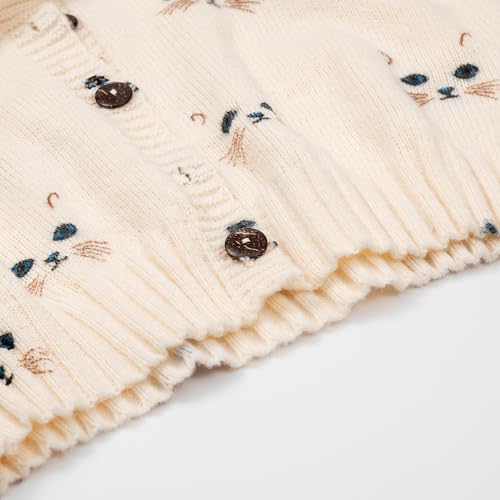 Image of Women's Funny Fall Winter Animal Floral Christmas Tree Long Sleeve Button Knit Cardigan Sweater