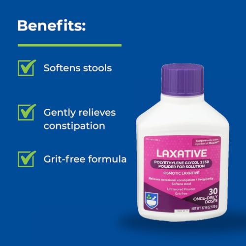 Image of Rite Aid Laxative Powder - Polyethylene Glycol 3350, Stool Softner for Constipation Relief - 30 Doses, 17.9 oz