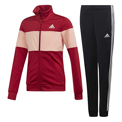 adidas Girls Track Suit Hooded Set Running Training School Fashion Sports (128/7-8 Years)