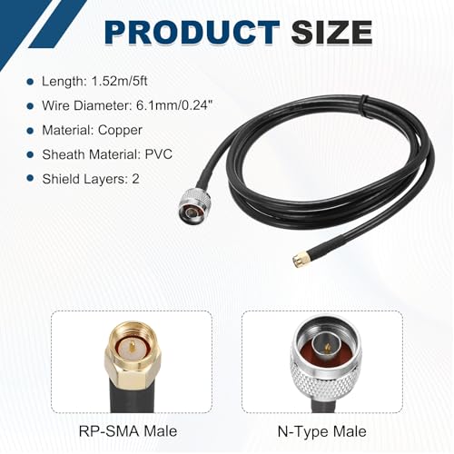 Cable coaxial KMR240 SMA macho a N macho de 50 ohm de baja pérdida 2