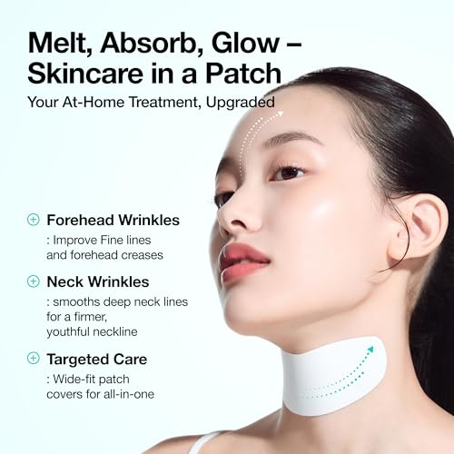 Image of Anua PDRN Collagen Melting Patch for Neck, 0.02g x 4EA, (Pack of 2) | , Lifting and Firming, Thin Film for Neck Fine Lines & Forehead, Plumping Effect with Salmon DNA, Korean Skincare