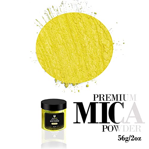 Citrus Yellow Mica Powder For Epoxy Resin 56G / 2Oz. Jar - Techarooz 2 Tone Resin Dye Color Pigment Powder For Lip Gloss, Nails, Colorant For Slime Bath Bombs Soap Making & Polymer Clay #TOP1