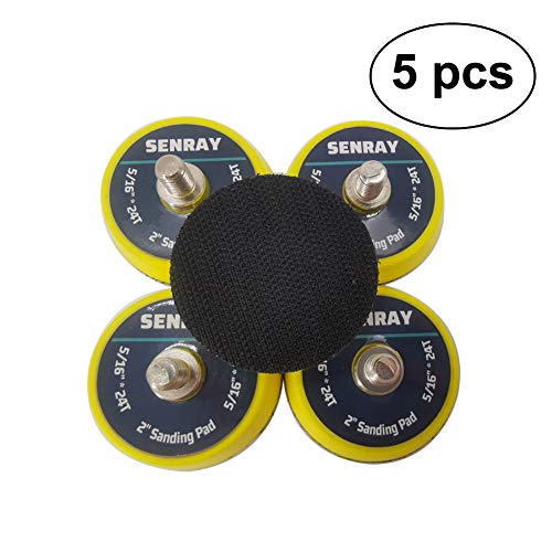 Image of 5PCS 2 Inch Backing Pad - 5 /16 inch-24 Thread Hook and Loop Backing Pad Buffing Plate for Air Sander and Dual Action Car Polisher