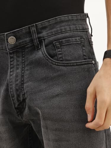 Image of WROGN Men's Anti Fit Jeans | 100% Cotton | Solid | Relaxed Casual Denim