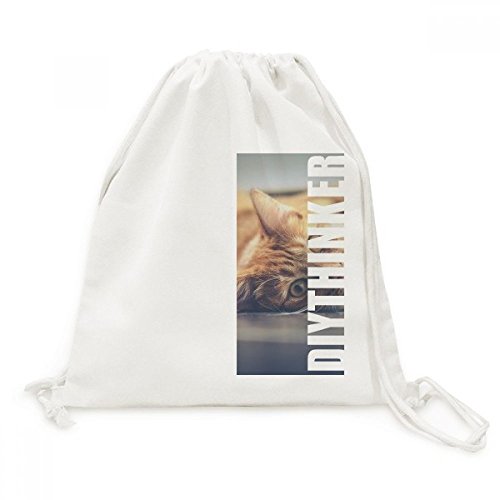 Toile sac cordon chat jaune aux finitions soignées pour voyage