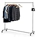 Bextsware Heavy Duty Clothing Rack, Industrial Grade Z-Base Garment Rack on Wheels with Brakes, Commercial Rolling Hanging Clothes Rack, 400LBS Load with 63" Extra Long Bar, Chrome