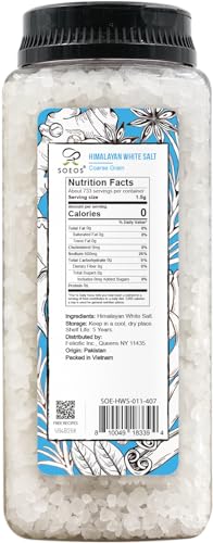 Soeos Sea Salt, Coarse Grain, 39 Oz (2.4 Pound), Non-Gmo, Nature Himalayan Kosher Salt thumb #1