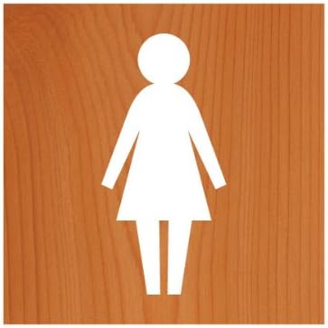 Amazon 会社で オフィスで屋外でも便利 トイレマークステッカー 女性 淑女 女子トイレ用 ウッド調 白抜きタイプ Tl 1 C02 ピクトグラムシール 標識 サイン 文房具 オフィス用品