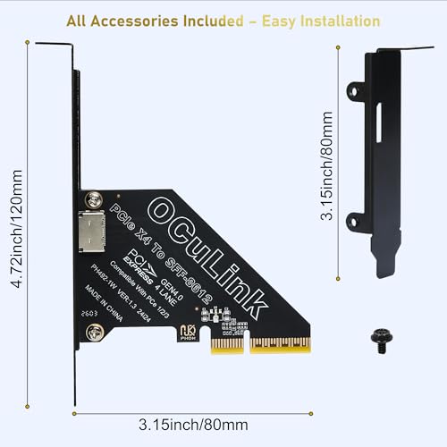 Adaptador OCuLink PCIe 4.0 x4 para eGPU y U.2 SSD miniatura 4