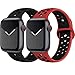 Produktbild INZAKI Kompatibel mit Apple Watch Armband 42mm 44mm,weich atmungsaktives Silikon Sport Ersatzband für Armband für iWatch Serie 5/4/3/2/1,Nike+,Sport,wasserdicht,S/M,BlackBlack/RedBlack