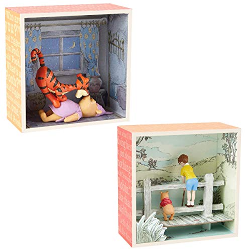 Hallmark (2 Piece Winnie The Pooh Disney Figurines Sets Shadow Box Figures: Tigger and Pooh Bear, Best Friends