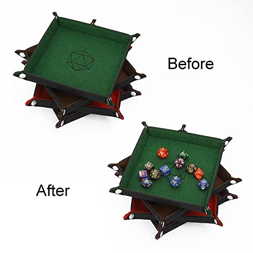 Kislane Dice Tray 4 Pieces Folding Dice Tray, Felt Dice Tray Holder For Dnd, Rpg, Mtg And Other Board Games (Violet, Coffee, Green And Red) #TOP5
