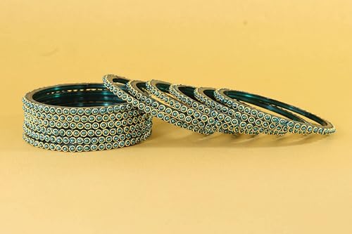 Image of NMII Glass Golden Beads & Pearls Moti Work Designer Bangles Set For Women & Girls | Kanch ki Chudi Set | Girl's Bangles Bracelet | Glass Bangles | Daily, Wedding, Party, Fashion Jewellery- Set of 12