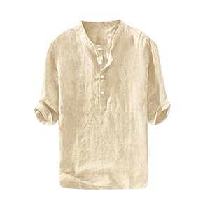 Ryannology Mens Linen Shirts Casual...