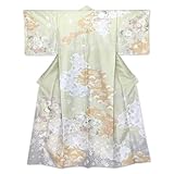 [京都室町st．] 訪問着 着物 洗える着物 単品 H・L アッシュ・エル ブランド ダスティカラー「ひわ色系、雲に菊」HLhou24b-238tan