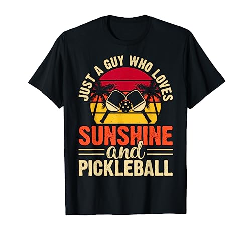 Funny pickleball retro vintage sunset gifts for pickleball Camiseta