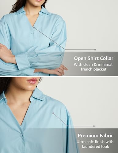 Image of Symbol Premium Women's Oversized Smart Casual Cotton Shirt (Available in Plus Sizes)
