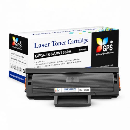 Image of GPS 166A Toner Cartridge Compatible for HP Laser 1008a, 1008w, MFP 1188a, MFP 1188w, MFP 1188fnw, MFP 1188nw | W1660A Black | Pack of 1