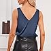 Cross Front V Neck Blouse Tee Solid Sleeveless Tank Top for Women Camisole Tops Vest Casual Summer Outfit