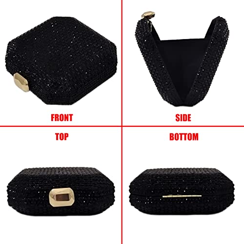 Cute Crystal Box Clutch Mini Rhinestone Handbags For Women Party Wedding Evening Bag - Image 3