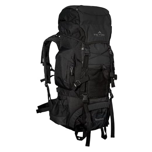 TETON Sports Scout 3400 Internal Frame Backpack; High-Performance Backpack for Backpacking, Hiking, Camping; Black