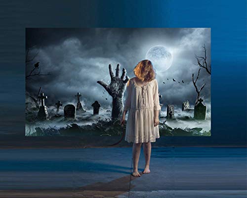 5x7ft Decoraciones de Halloween Decoración Telón de fondo para fotografía Scary Graveyard Zombie Hand Horrible Party Casa encantada para niños Fondo fotográfico Photo Studio Booth Props (2774) Cover