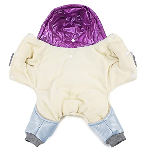 Izefia Hundemantel Winddichte Jacke Kaltwettermantel 4 Beine Warmer Hundeoverall Winter Dicke Kleidung Hundemantel für Kleine Hunde Mittlere Katze