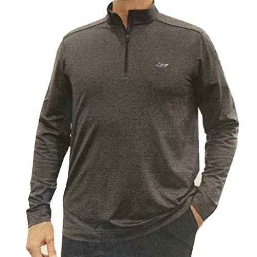 Greg Norman Men's ML75 Performance Quarter Zip Long Sleeve Pullover (Medium, Dark Grey)