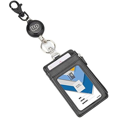 Wisdompro Retractable Badge Holder with Zipper Pocket Cover