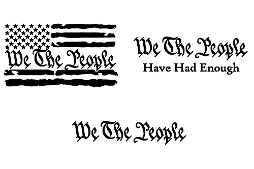 We The People Decals: We The People Have Had Enough Flag (Small 4 Black)