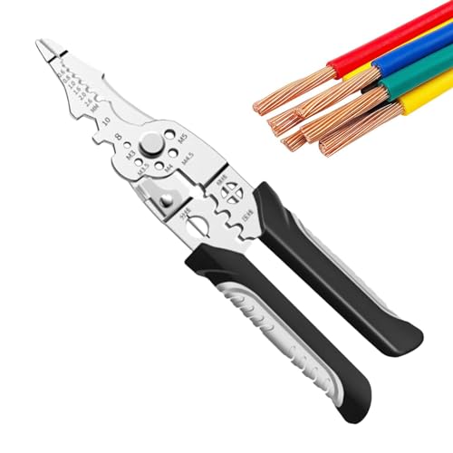 Pelacables para trenzar, pelacables, giro de alambre, gancho retráctil, cable giratorio con mango suave para cortar, pelar y engarzar