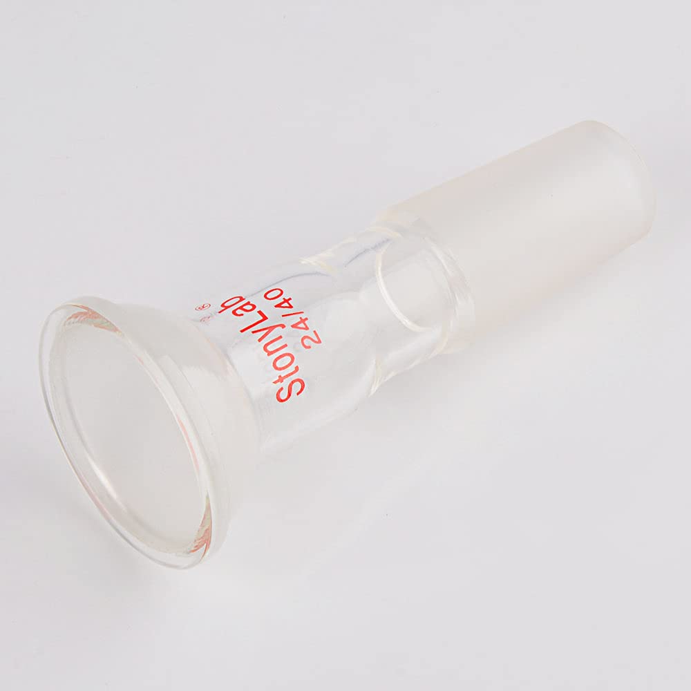 stonylab Adaptateur en Verre de Laboratoire avec Rotule, Adaptateur de Connexion en Verre Borosilicate avec Joint Sphérique Supérieur 35/20 et Joint Intérieur Inférieur 24/40