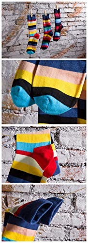 Comfortabel ademend comfort heren kalfsokken herfst en winter modellen gekamd katoen gestreepte business mannen lange buis katoenen sokken E modellen 3 paar - Afbeelding 4