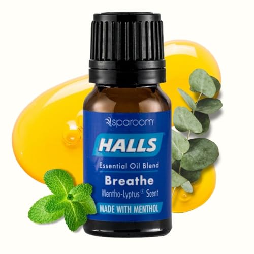 Image of Halls Breathe Essential Oil Blend Mentho-Lyptus – Menthol Essential Oil for Refreshing Aroma, Menthol Oil with Eucalyptus for Diffuser, Calming Aromatherapy for a Restful Atmosphere, 10mL