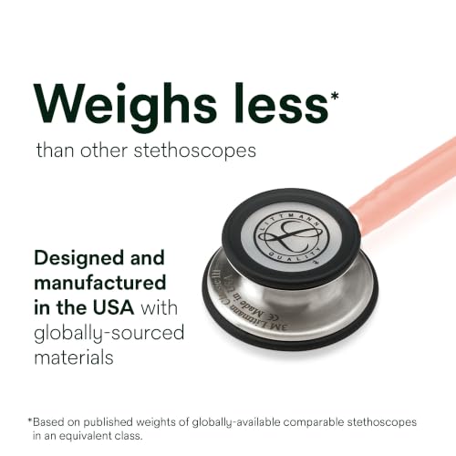Image of 3M Littmann Classic III Monitoring Stethoscope, Stainless Steel Chest Piece, Champagne Pink Tube, 5910C