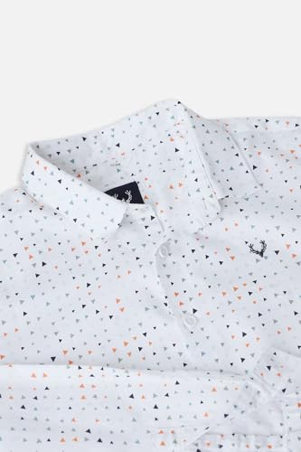 Image of Allen Solly Boys' All-Over Print Shirt | Bow Tie Detail | Regular Fit | Wedding & Festive