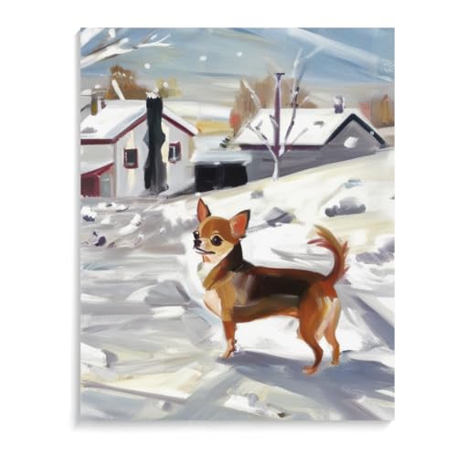 DIY Oil Painting by Number Chihuahua Dog Painting by Numbers for Beginners,Acrylic Paint Crafts for Home Decor 20x24inch(50x60cm) Frameless, 1