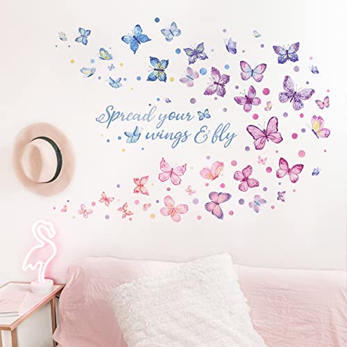 Vinilo decorativo mariposas para pared de 35 x 16 pulgadas miniatura 4