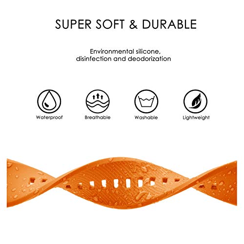 Bisonstrap Watch Strap 22Mm, Quick Release Silicone Watch Bands For Men Women (Orange, Black Buckle) #TOP6