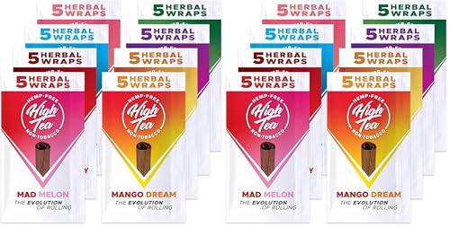 High Tea - All Natural Herbal Smoking Wraps - Variety Pack (All Flavors) - Peach, Strawberry, Honey, Melon, Mango, Sweet, Grape, Apple incl Frugal Smoker Sticker (Pack of 2) image 5